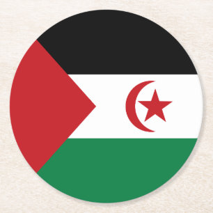 Sahrawi Arab Democratic Republic Flag Round Paper Coaster