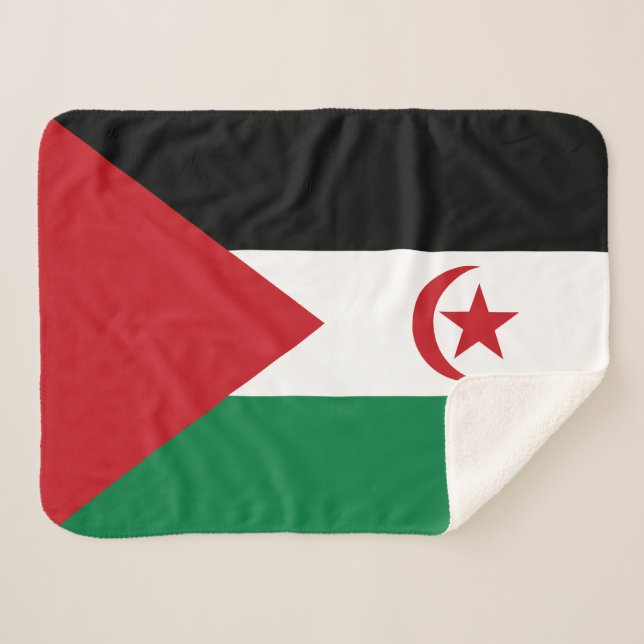 Sahrawi Arab Democratic Republic Flag Sherpa Blanket (Front (Horizontal))