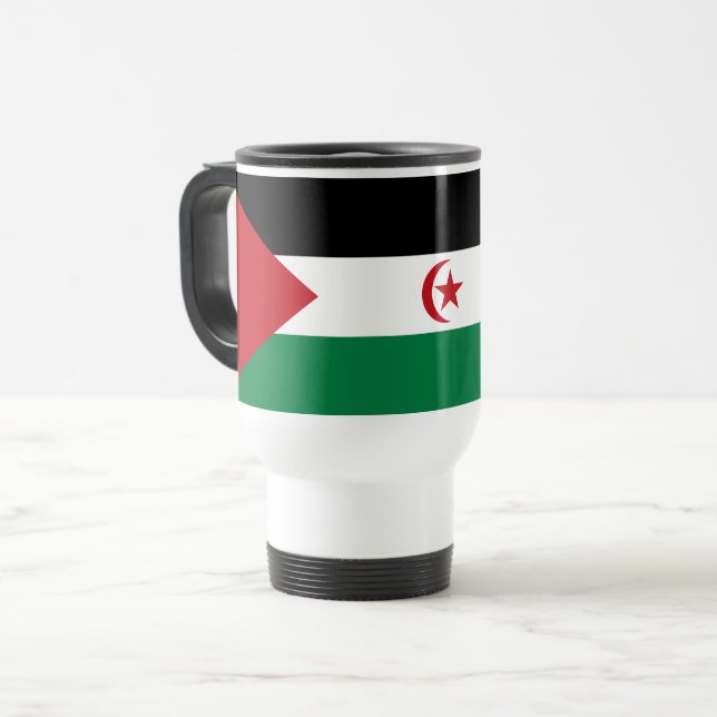 Sahrawi Arab Democratic Republic Flag Travel Mug (Front Left)