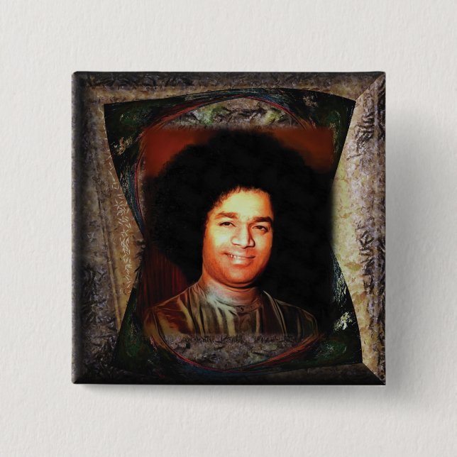 Sai Baba 15 Cm Square Badge (Front)