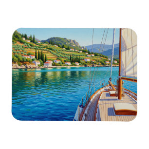 Saiboat in Corfu Greece Travel Magnet