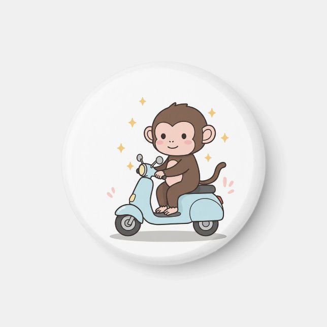 Said a monkey driving a scooter. magnet (Front)