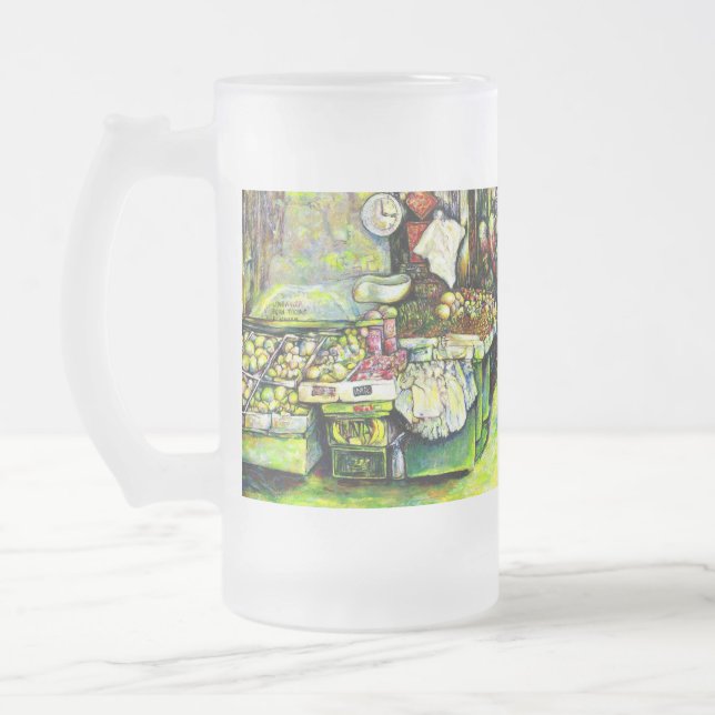 Said to Engage the Entire Idea Frosted Glass Beer Mug (Left)