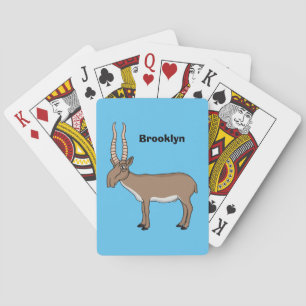 Saiga antelope cartoon illustration playing cards