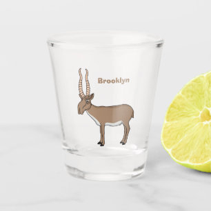 Saiga antelope cartoon illustration shot glass