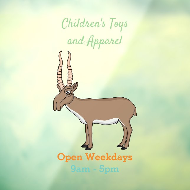 Saiga antelope cartoon illustration  window cling (Sheet 3)