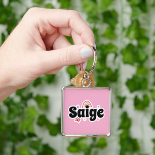 Saige name cute design key ring