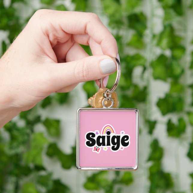 Saige name cute design key ring (Hand)