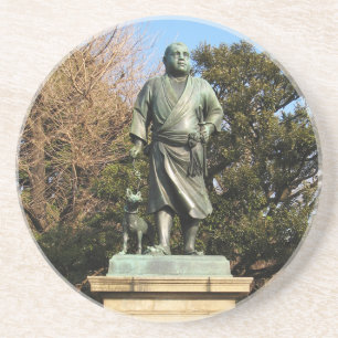 Saigo Takamori (The Last Samurai) & Dog Statue Coaster