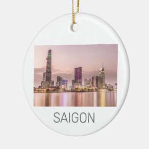 Saigon Ho Chi Minh City HCMC Vietnam Sunset Ceramic Tree Decoration