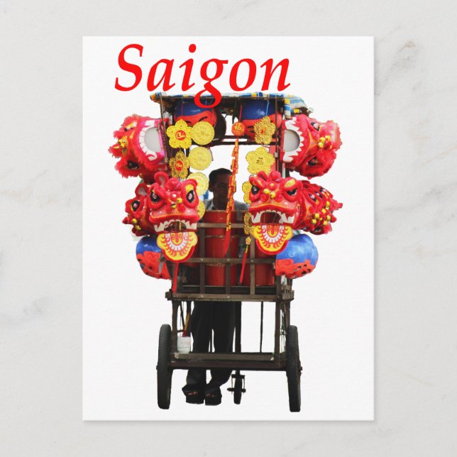 Saigon Vietnam - Happy New Year Lion dance 2024 Holiday Postcard (Front)