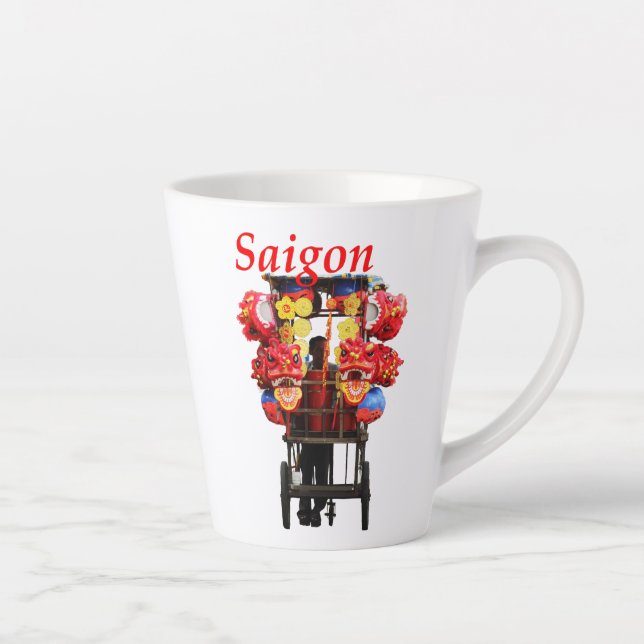Saigon Vietnam - Happy New Year Lion dance Latte Mug (Right)