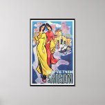 Saigon, Vietnam - Vintage Art Deco Travel Print<br><div class="desc">Reproduction print of original travel poster promoting tourism to Saigon,  Vietnam,  restored digitally at artist's discretion. Perfect for your home wall decor. Please customise the canvas size and choose your frame thickness,  panels and effects to suit your taste. From extra small to maximum size available.</div>
