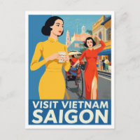 Saigon Vintage Travel Poster | Visit Vietnam