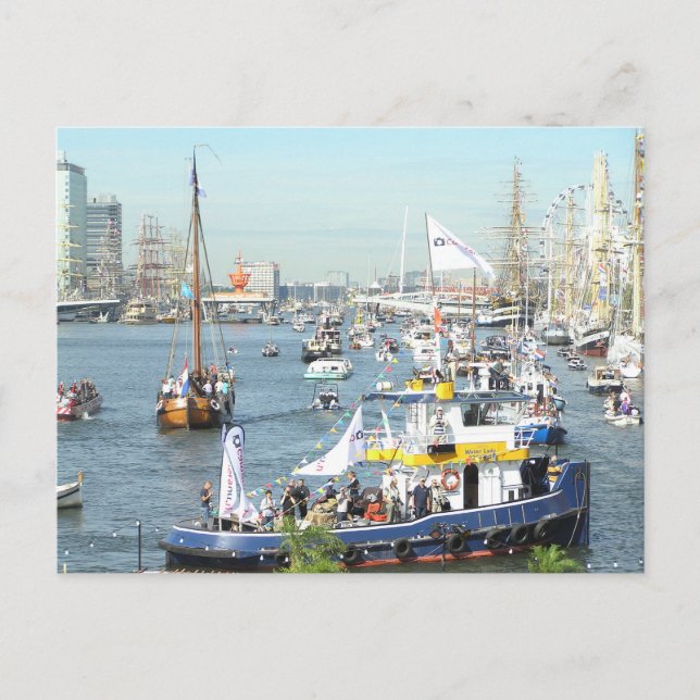 SAIL Amsterdam Boat Parade DIY Postcard (Front)