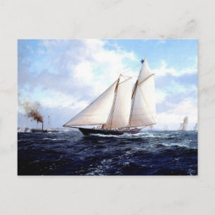 Sail and steam together postcard