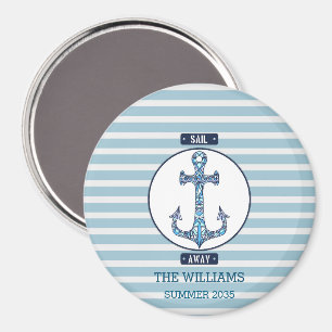 Sail Away Anchor – Personalised Nautical Magnet