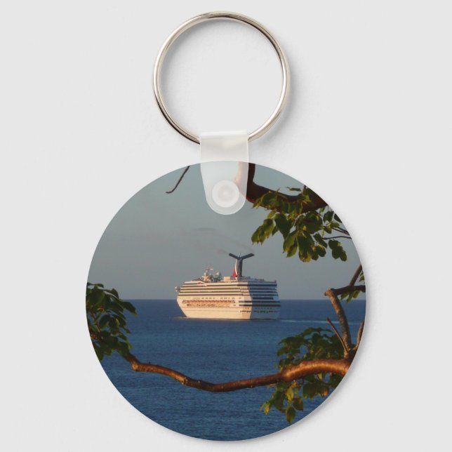 Sail Away at Sunset I Cruise Vacation Key Ring (Front)