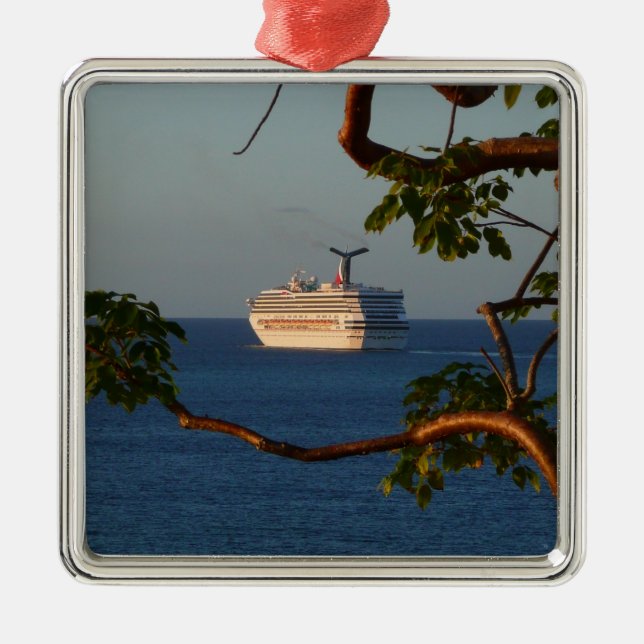 Sail Away at Sunset I Cruise Vacation Metal Tree Decoration (Front)
