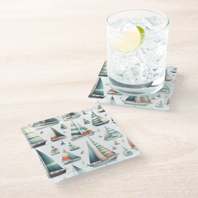 Sail Away Glass Coaster (Angled)