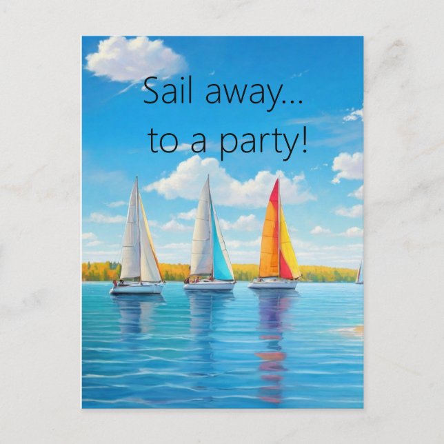 Sail Away Invitation Postcard (Front)