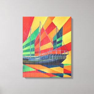 Sail Away Junk Pleasure Boat Canvas Print