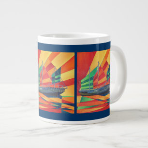 Sail Away Junk Pleasure Boat Large Coffee Mug