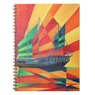Sail Away Junk Pleasure Boat Notebook
