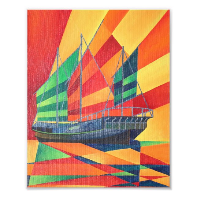 Sail Away Junk Pleasure Boat Photo Print (Front)