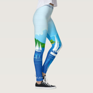 Sail Away Leggings Yoga Pants Lake Boats