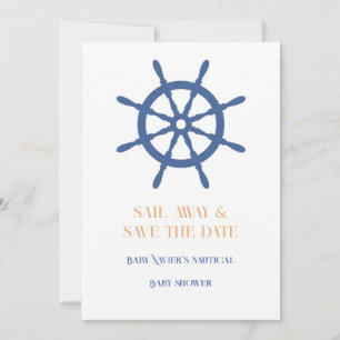 Sail Away Nautical Beach Minimalist Save The Date
