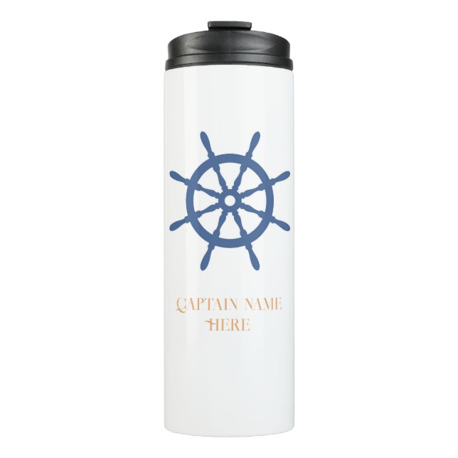 Sail Away Nautical Beach Personalised Name Thermal Tumbler (Front)
