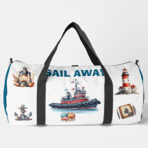 Sail Away Nautical Vintage Ship Travel Bag