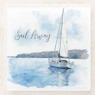 Sail Away Ocean View Glass Coaster