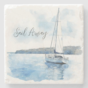 Sail Away Ocean View Stone Coaster