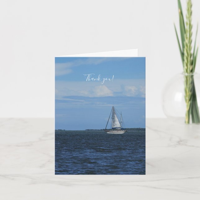 Sail Away Painterly Thank You Card (Front)
