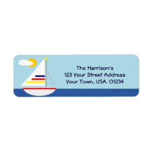 Sail Away Sail Boat Return Address Labels