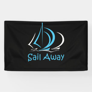 Sail Away Sailing Sailboat Boat Sand Ocean Gul Banner