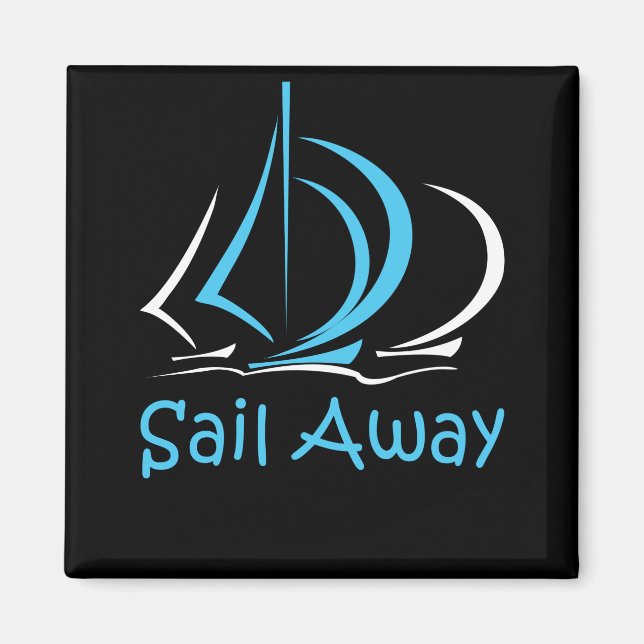 Sail Away Sailing Sailboat Boat Sand Ocean Gul Magnet (Front)