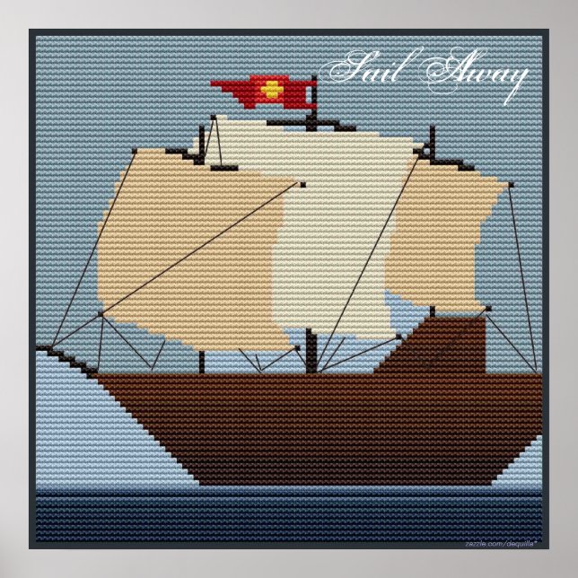 SAIL AWAY SAILING SHIP POSTER (Front)