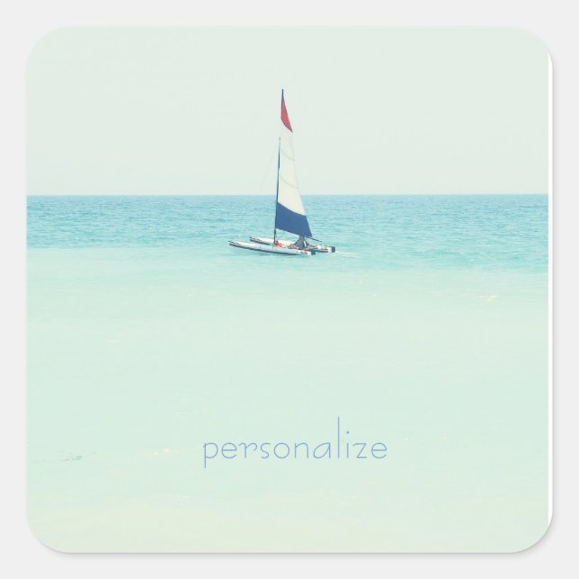Sail Away Square Sticker (Front)