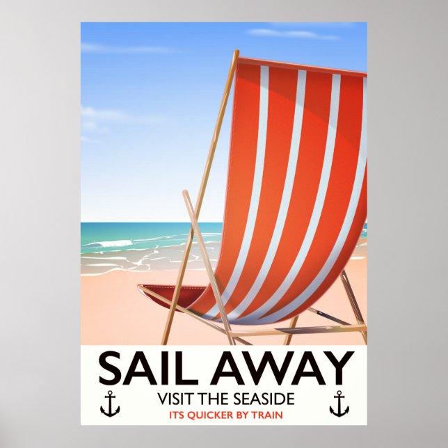 Sail away vintage travel poster (Front)