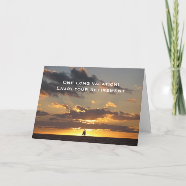 Sail boat at sunset card (Front)