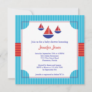 Sail Boat Baby Shower Invitation