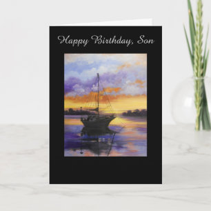 Sail boat Birthday card for Son
