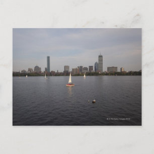 Sail Boat, Charles River, Boston, MA Postcard