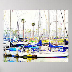 Sail Boat Marina Photographic Art Print