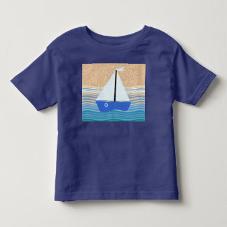 Sail boat on ocean waves toddler T-Shirt