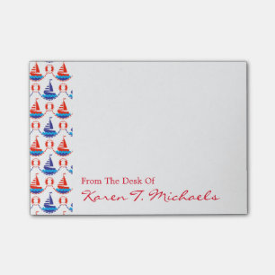 Sail Boat Pattern   Add Your Name Post-it Notes