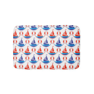 Sail Boat Pattern Bath Mat